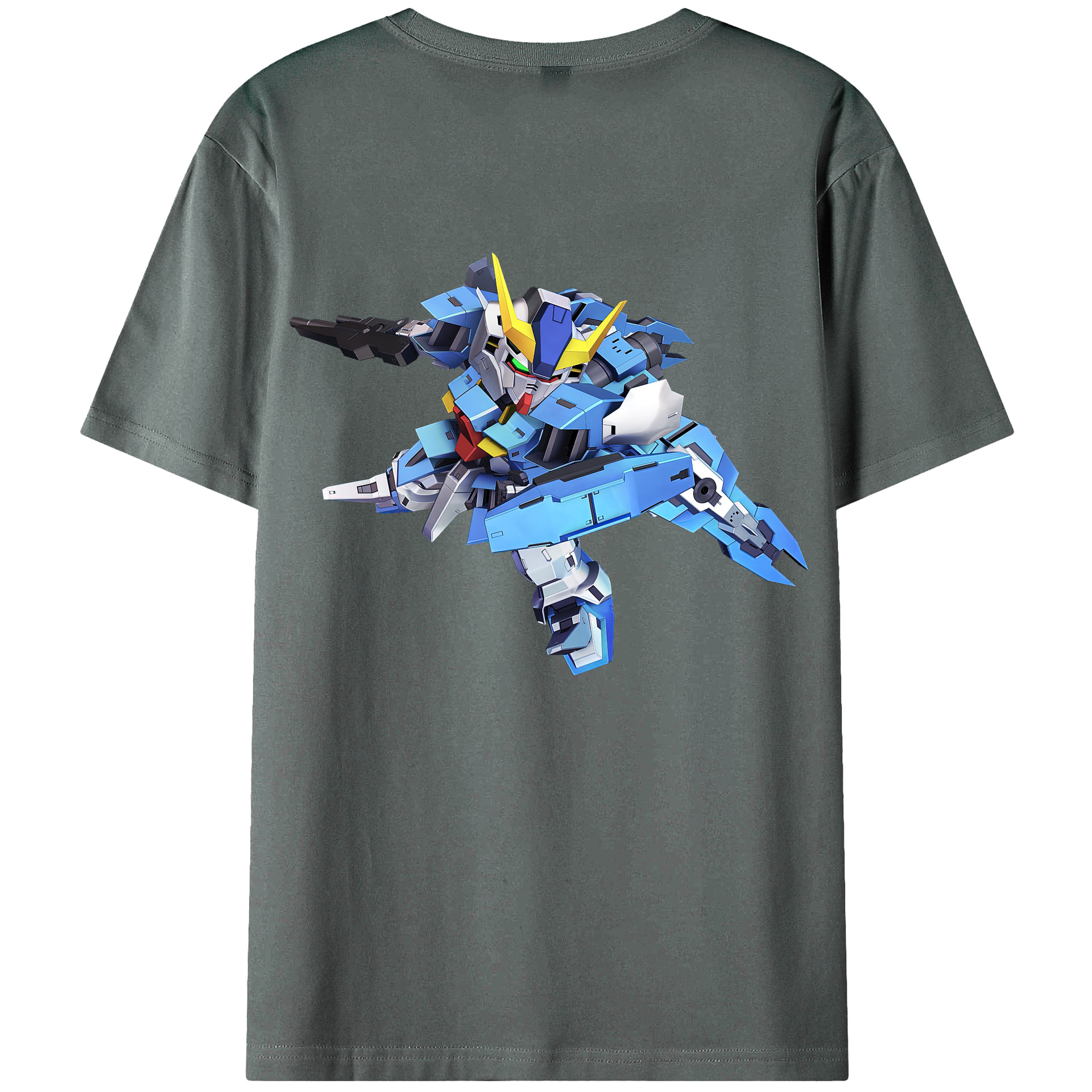 （画像用） 機動戦士ガンダム Mobile Suit Gundam 綿100％ メンズ半袖Tシャツ（バックプリント） 通気性